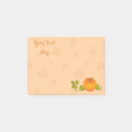 Post-it® Citrouille de vigne d'automne avec le texte (Devant)