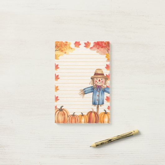 Post-it® Citrouille et Patchwork (Sur un bureau)