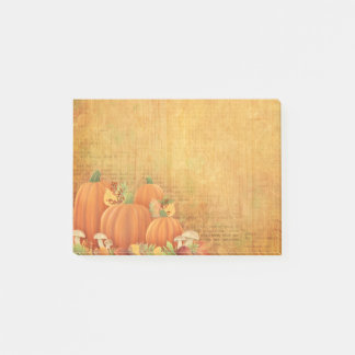 Post-it® Citrouilles d'automne et illustration du feuillage