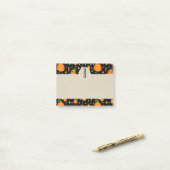 Post-it® Citrouilles Halloween Kraft Rustique Monogramme (Sur un bureau)