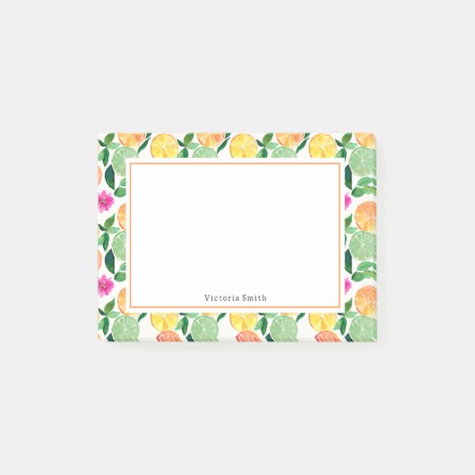 Post-it® Citrus floral citron vert orange (Devant)