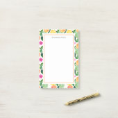 Post-it® Citrus floral citron vert orange (Sur un bureau)