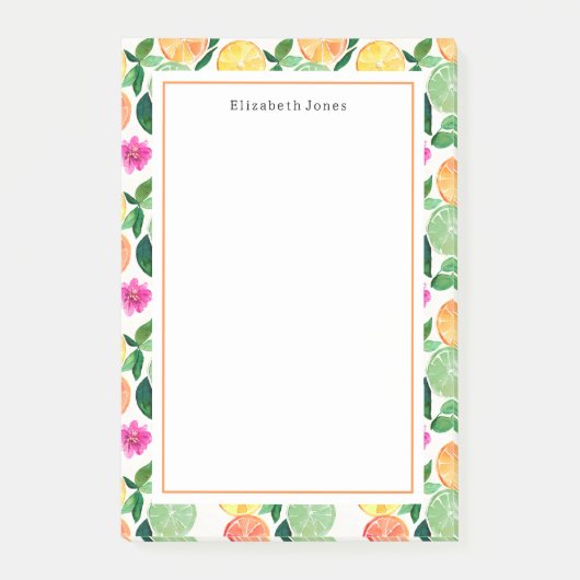 Post-it® Citrus floral citron vert orange (Devant)
