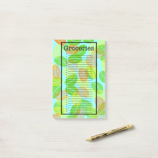 Post-it® Citrus Grocery List Post it Notes (Sur un bureau)