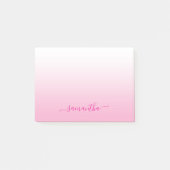 Post-it® Clair rose Ombre Élégant Script Nom de signature (Devant)