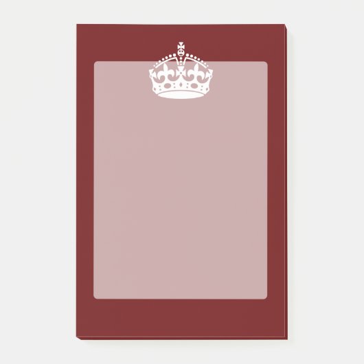 Post-it® Classic Keep Calm Crown sur Bourgogne Rouge (Devant)