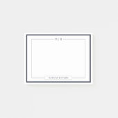 Post-it® Classic Monogram Navy Blue Border Stationery (Devant)