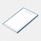 Post-it® Classic Navy Blue Two Border Monogram Lined (Incliné)