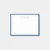 Post-it® Classic Navy Blue Two Border Monogram Lined (Devant)