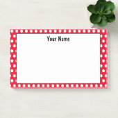 Post-it® Classic Polka Dot Rouge et Blanc Nom personnalisé (Bureau)