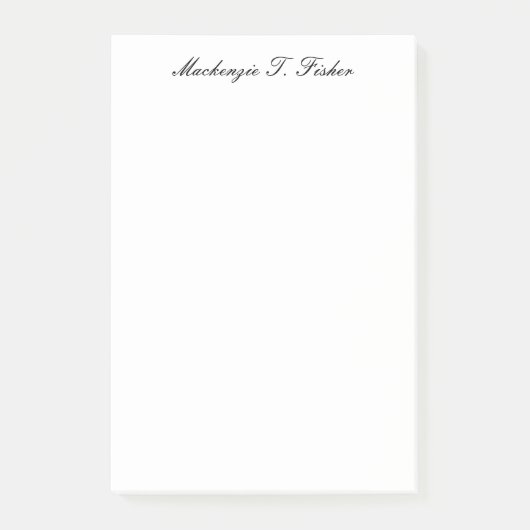 Post-it® Classical Calligraphy Elegant Plain Black & White (Devant)