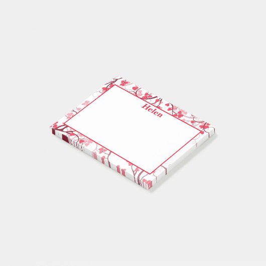 Post-it® Classique Coeurs rouges mignons (Incliné)