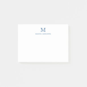 Post-it® Classique Moderne Élégant Marine Bleu Monogramme i