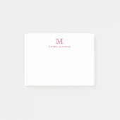 Post-it® Classique Moderne Fille Magenta Rose Monogramme In (Devant)