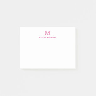 Post-it® Classique Moderne Fille Magenta rose Monogramme in