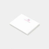 Post-it® Classique Moderne Fille Magenta Rose Monogramme In (Incliné)