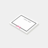 Post-it® Classique moderne noir blanc Polka point rose ruba (Incliné)