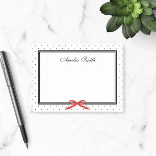 Post-it® Classique moderne noir blanc Polka point rouge rub