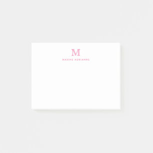 Post-it® Classique Moderne Simple Propre Rose Chaud Monogra
