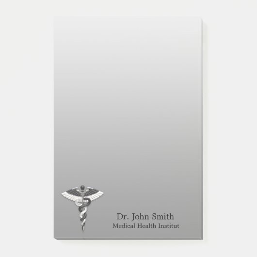 Post-it® Classique Noble Caduceus Médicale Élégant noir bla (Devant)