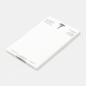 Post-it® Classique Noble Médicale Élégant Noir Blanc Caducé (Incliné)