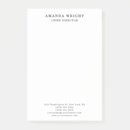 Post-it® Classique Plain Attrayant Élégant Entreprise (Devant)
