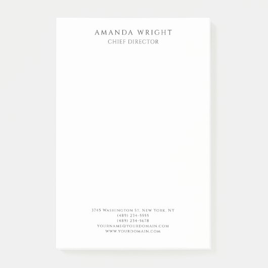 Post-it® Classique Plain Attrayant Élégant Entreprise (Devant)