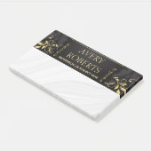 Post-it® Classy Elegant Luxury Floral noir damask or (Incliné)