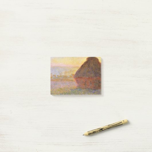 Post-it® Claude Monet Impressionniste Peinture Graystaks I (Sur un bureau)