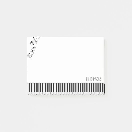 Post-it® Clavier de piano et notes musicales (Devant)
