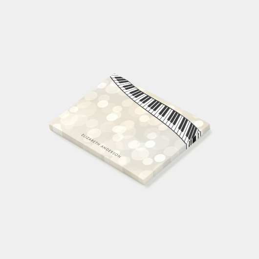 Post-it® Clavier de piano moderne sur l'or Bokeh, (Incliné)