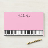 Post-it® Clavier de piano musical simple mignon rose (Sur un bureau)
