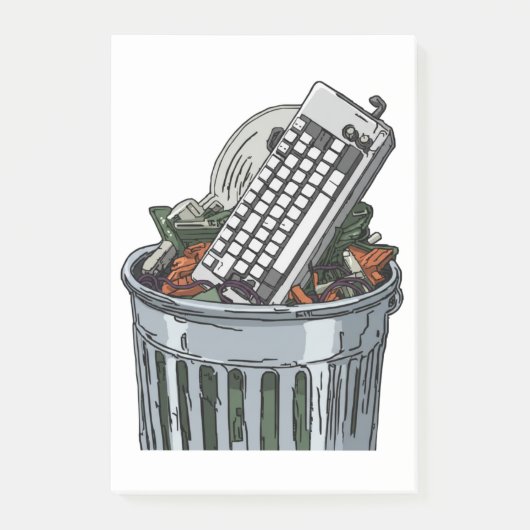 Post-it® Clavier sur poubelle (Devant)