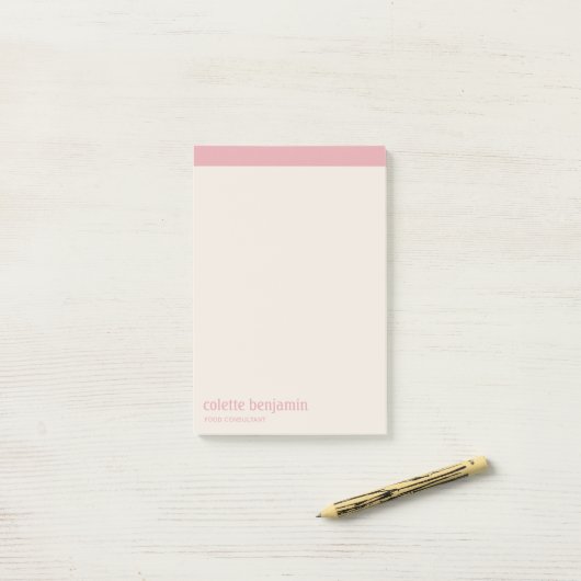 Post-it® Clean Minimalist Pastel Pink & Pale Peach (Sur un bureau)