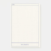Post-it® Clear Minimal Grid Custom Name Sticky Notepad (Devant)