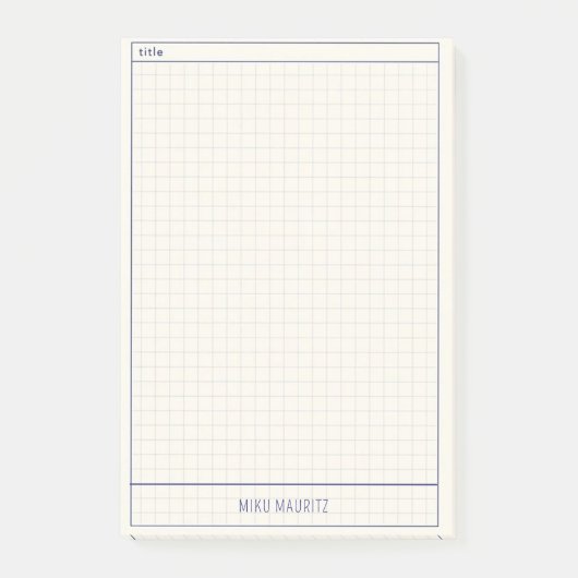 Post-it® Clear Minimal Grid Custom Name Sticky Notepad (Devant)