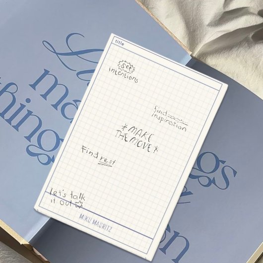 Post-it® Clear Minimal Grid Custom Name Sticky Notepad