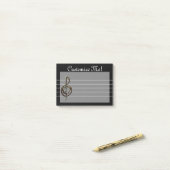Post-it® Clef triple musicale noire (Sur un bureau)