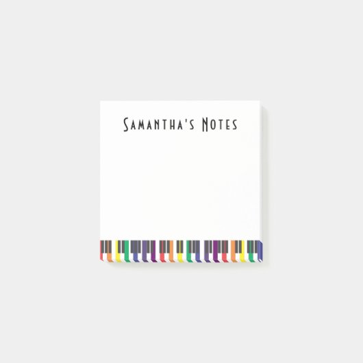 Post-it® Clés de piano arc-en-ciel, Carré (Devant)