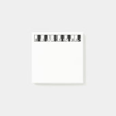 Post-it® Clés de piano noir et blanc Typographie Noël (Devant)
