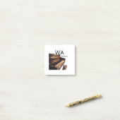 Post-it® Clés de table de piano en bois Brown nom monogramm (Sur un bureau)