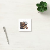 Post-it® Clés de table de piano en bois Brown nom monogramm (Bureau)