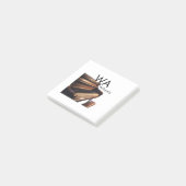 Post-it® Clés de table de piano en bois Brown nom monogramm (Incliné)