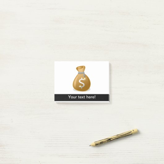 Post-it® Clipart sac argent (Sur un bureau)