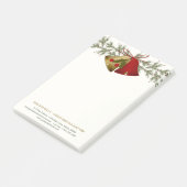 Post-it® Cloches de Noël rouges et dorées, saintes et pins (Incliné)