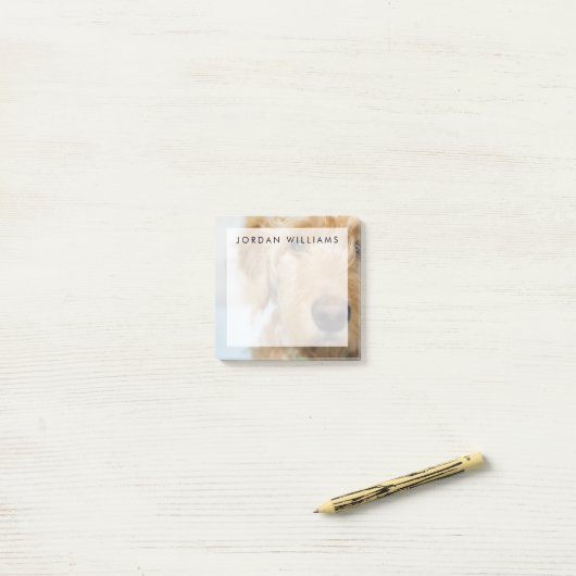 Post-it® Closeuse de coquelicot de Goldendoodle (Sur un bureau)