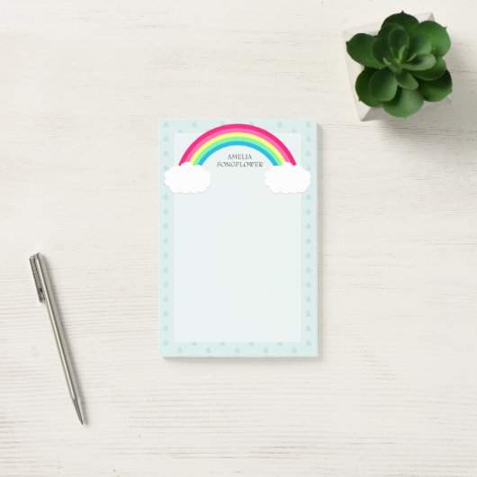 Post-it® Clouds arc-en-ciel et gouttes-en-ciel du coeur Per (Bureau)