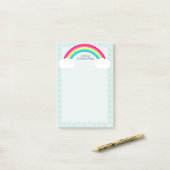 Post-it® Clouds arc-en-ciel et gouttes-en-ciel du coeur Per (Sur un bureau)