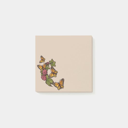 Post-it® Clover rouge papillon monarque (Devant)