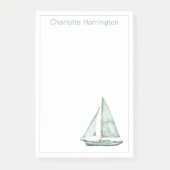 Post-it® Coastal Blue Watercolor Sailboat Personalized (Devant)